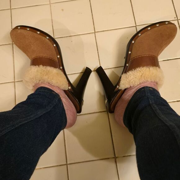 MICHAEL KORS FUR TRIMMED MULES - Picture 2 of 8